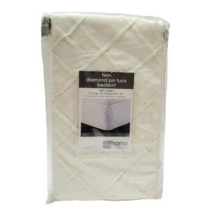 New Bed Skirt Twin Diamond Pin Tuck Bed Mattress Cover Cream JC Penney Vintage